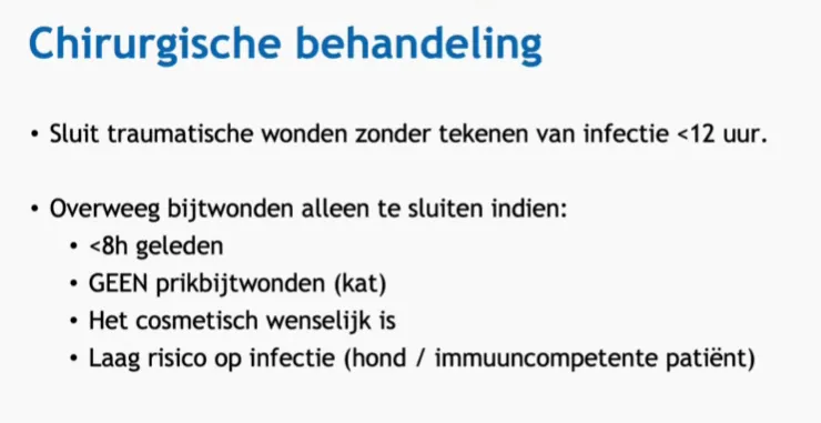 Chirurgische behandeling van bijtwonden